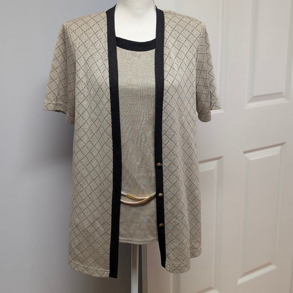 Alfred Dunner Sweater/Shirt Size 14** Acutal Fit MEDIUM